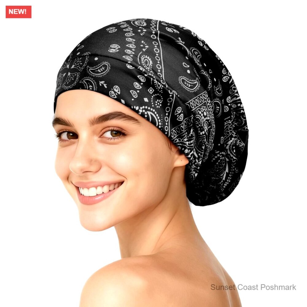 Silk Lined Sleep Bonnet Adjustable Strap Hair Protection All Night Comfort